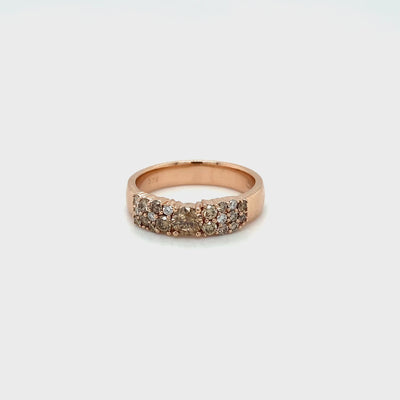 9ct ombre champagne diamond ring