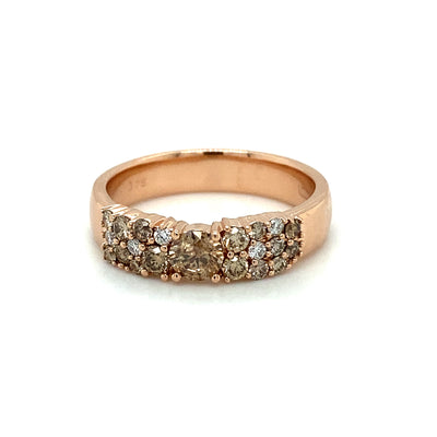 9ct chocolate & champagne diamond dress ring