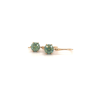 9ct seafoam moissanite drop earrings