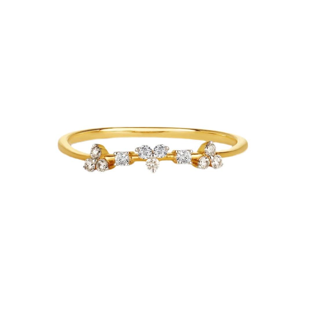 9ct scattered diamond dress ring