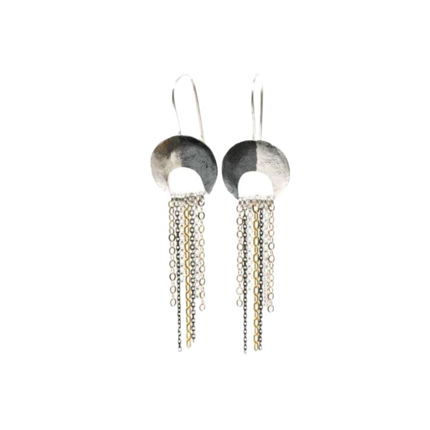 Sterling silver, gold filled handcrafted Israeli drop earrings 