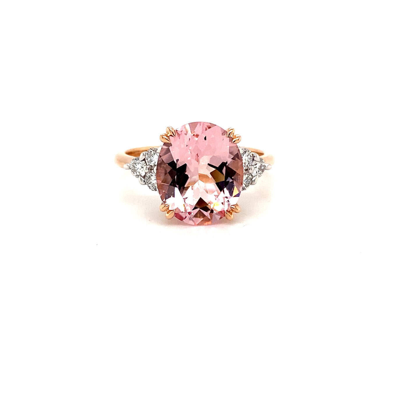 9ct morganite and diamond ring