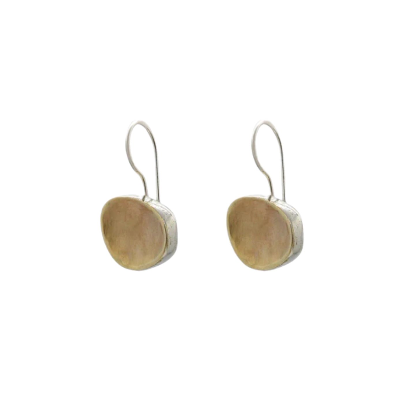 Sterling silver, 9ct yellow gold handcrafted Israeli drop earrings 