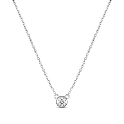 9ct gold bezel set diamond necklace .03ct