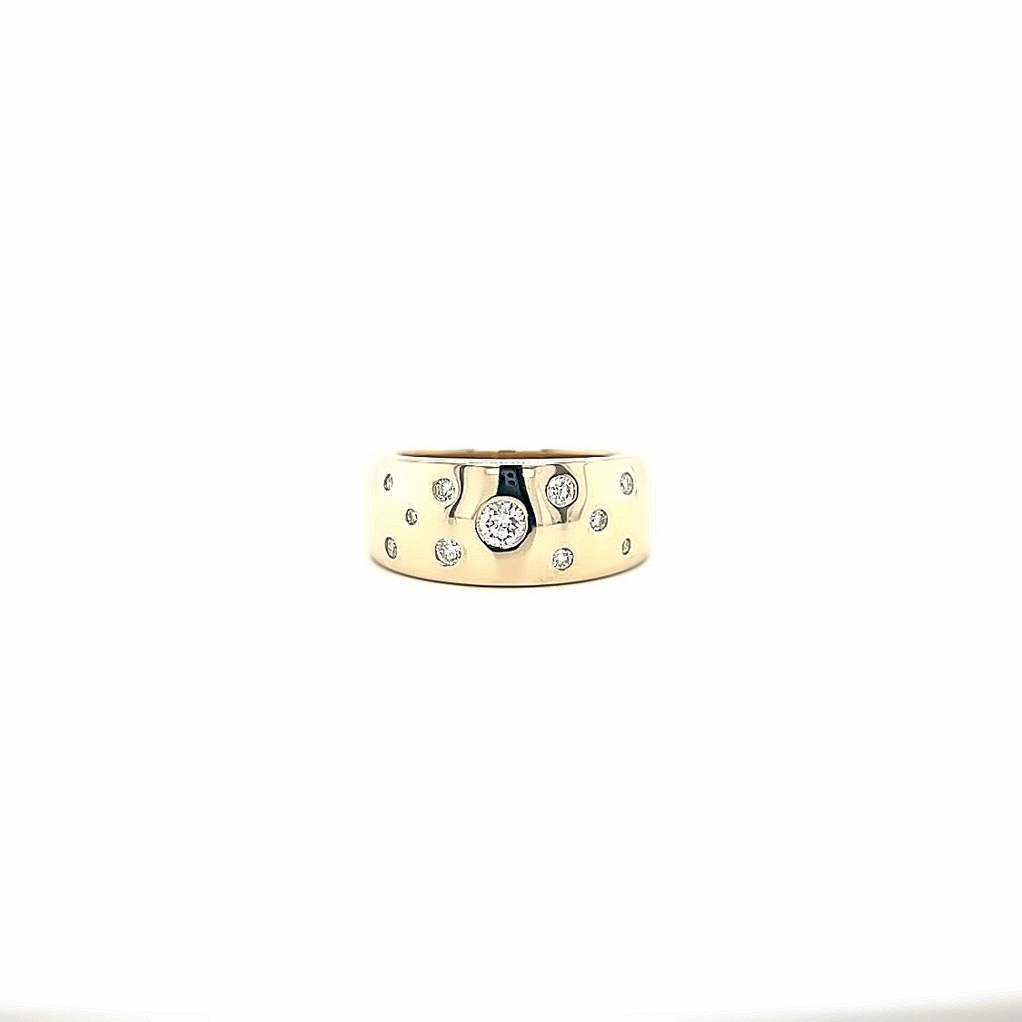 9ct yellow gold scattered natural diamond dress ring