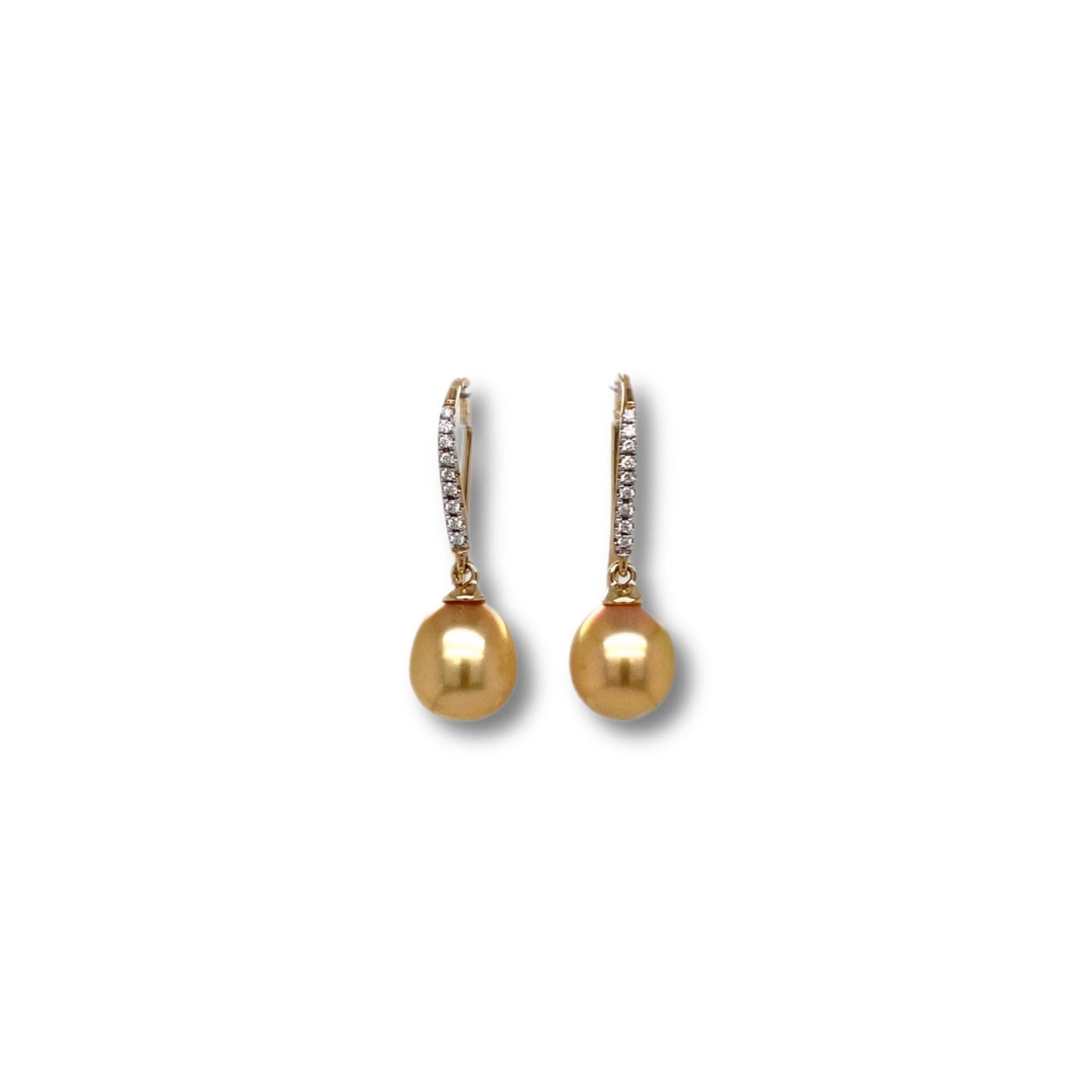 9ct golden South Sea pearl earrings