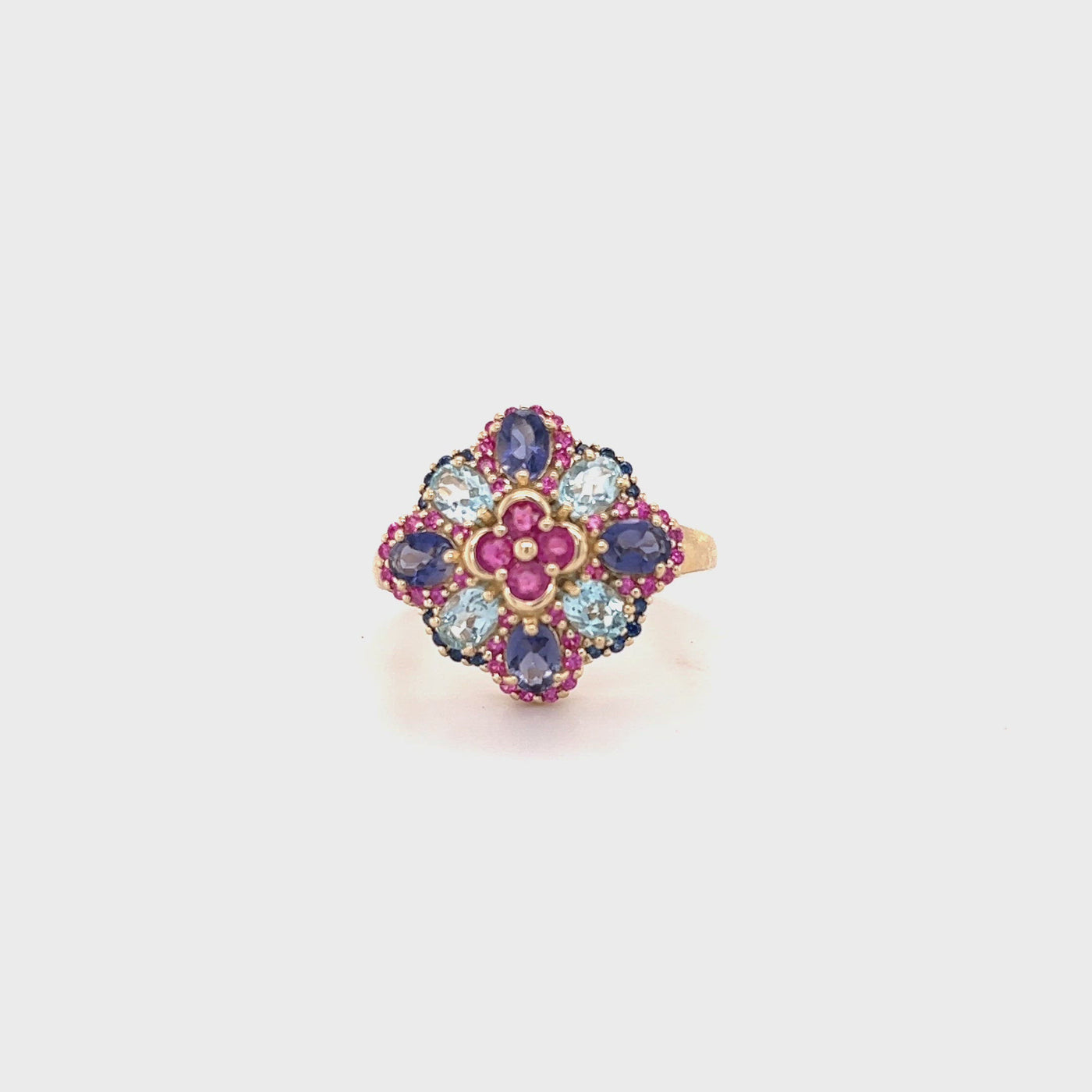 9ct multi gem dress ring video