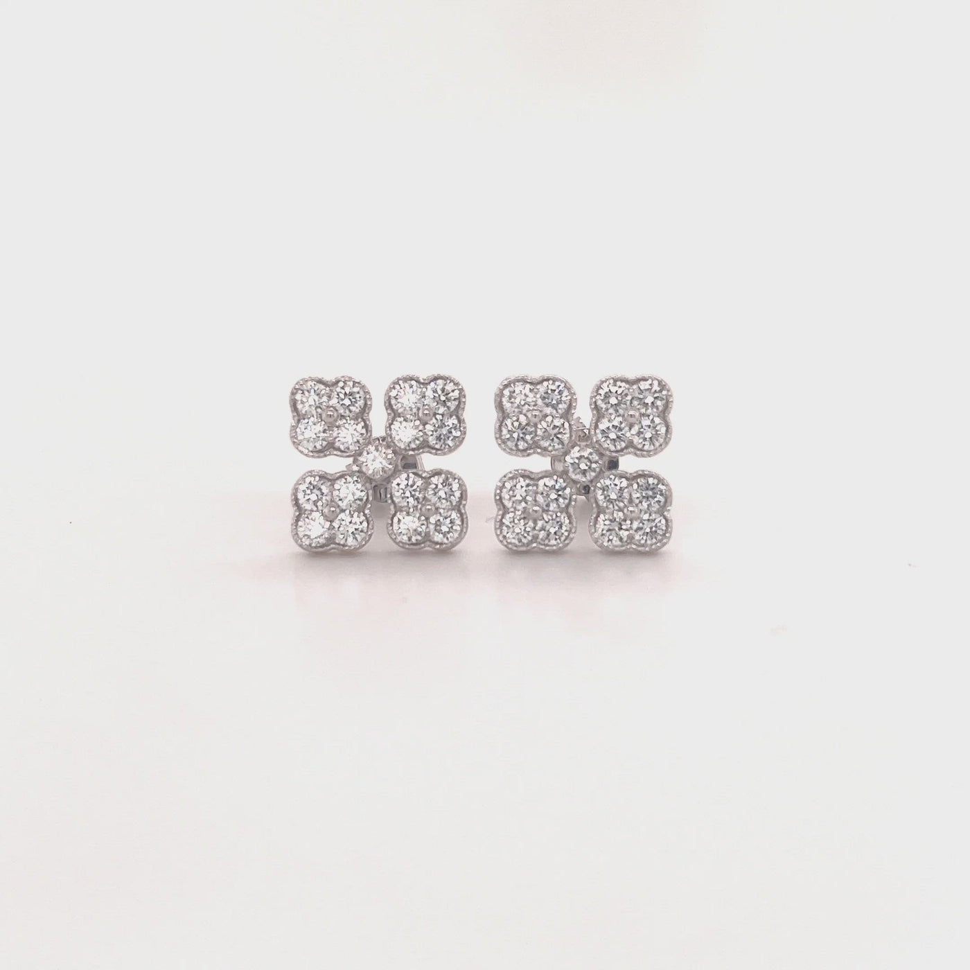 9ct clover shaped diamond studs video