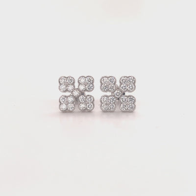 9ct clover shaped diamond studs video