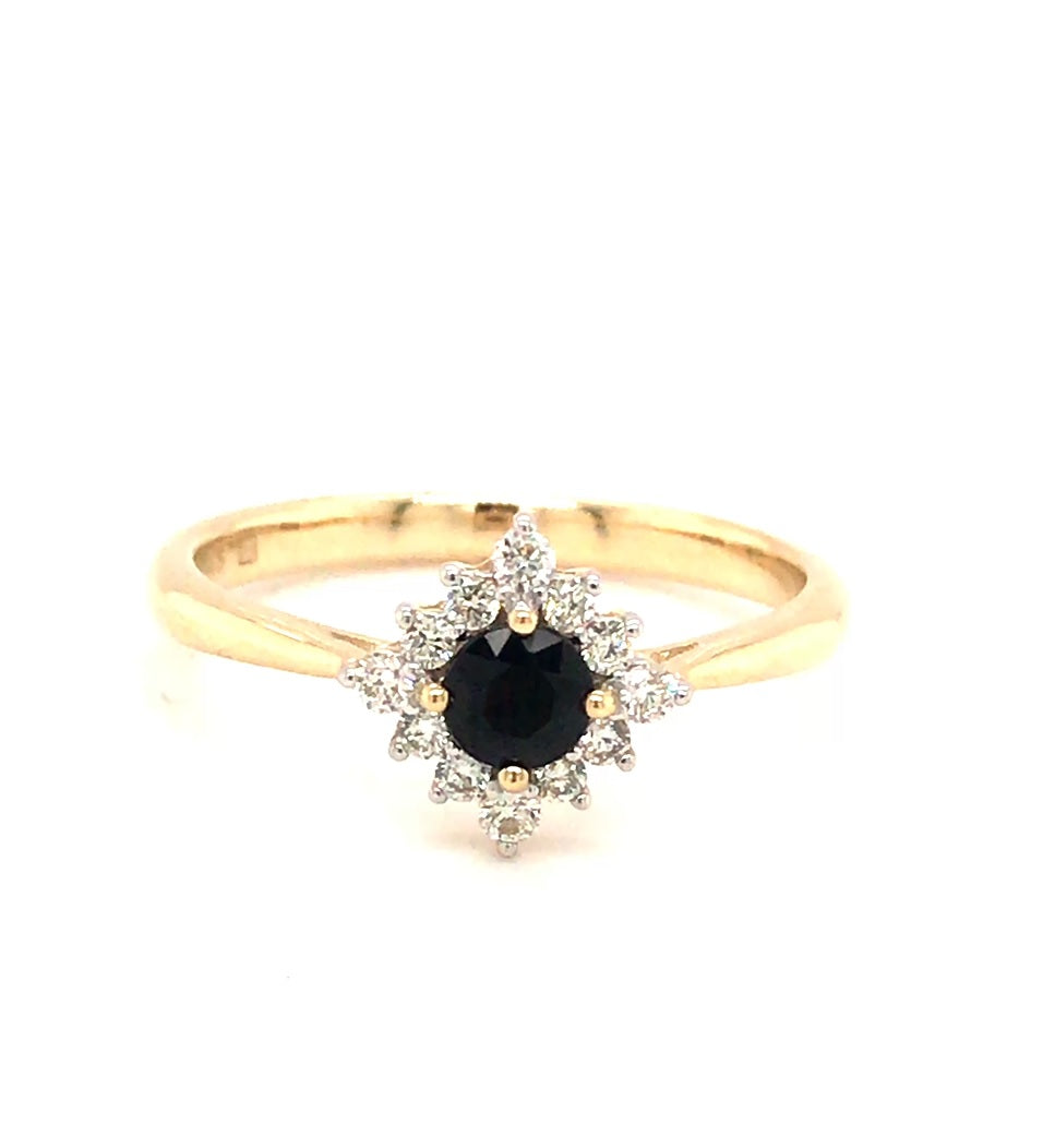 9ct sapphire and diamond dress ring